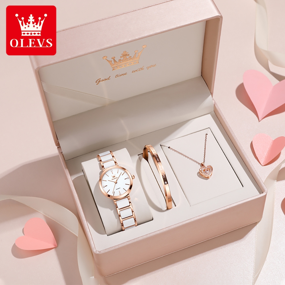 Luxury Watch And Bracelet - OLEVS Women Watch 5877 Luxury Elegant