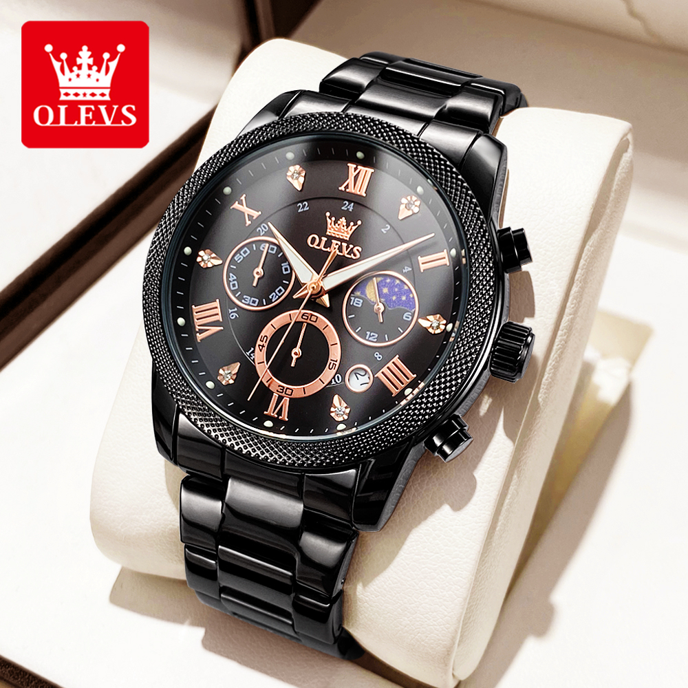 Luxury Watch Moon Phase - OLEVS Original Fashion Men's Watches Trendy