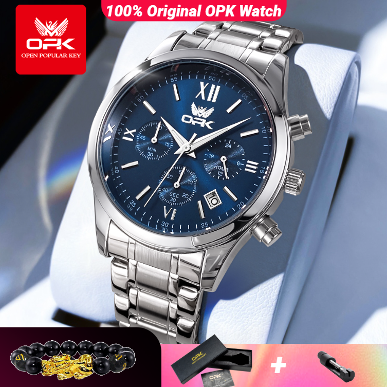 Luxury Watch And Bracelet - OPK 6052 Mens Watch Automatic Date