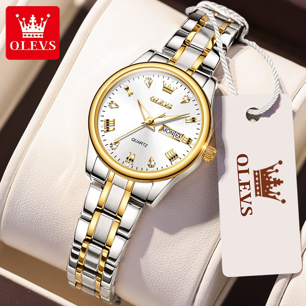 OLEVS 5563 New Fashion Women Q - مراجعة Luxury Watch Moon Phase وسعره