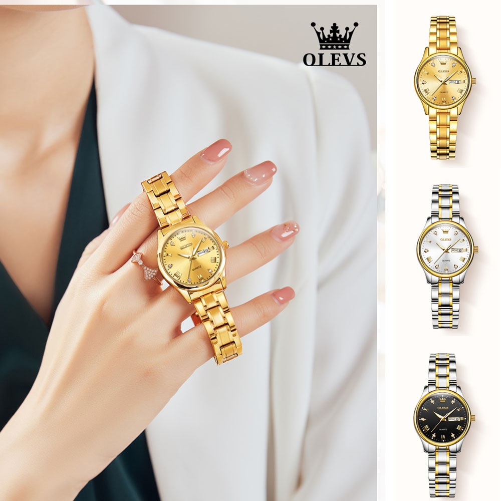 OLEVS 5563 New Fashion Women Q - مراجعة Luxury Watch Moon Phase وسعره