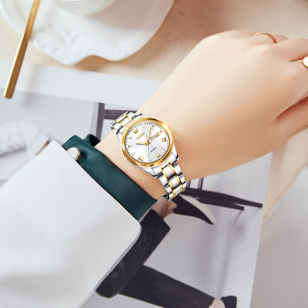 OLEVS 5563 New Fashion Women Q - مراجعة Luxury Watch Moon Phase وسعره