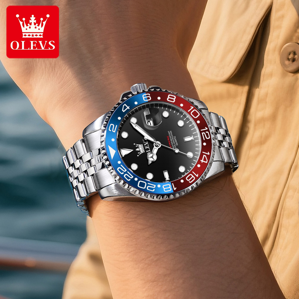 OLEVS 5657 Original Brand Men' - مراجعة Luxury Watch Moon Phase وسعره