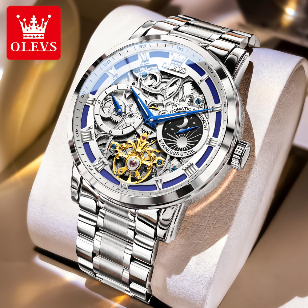 OLEVS 6670 Original Man Watch  - مراجعة Luxury Watch Moon Phase وسعره