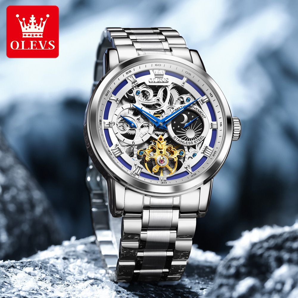 OLEVS 6670 Original Man Watch  - مراجعة Luxury Watch Moon Phase وسعره
