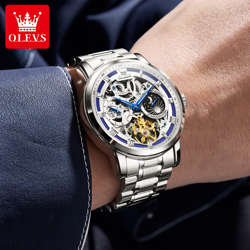 OLEVS 6670 Original Man Watch  - مراجعة Luxury Watch Moon Phase وسعره
