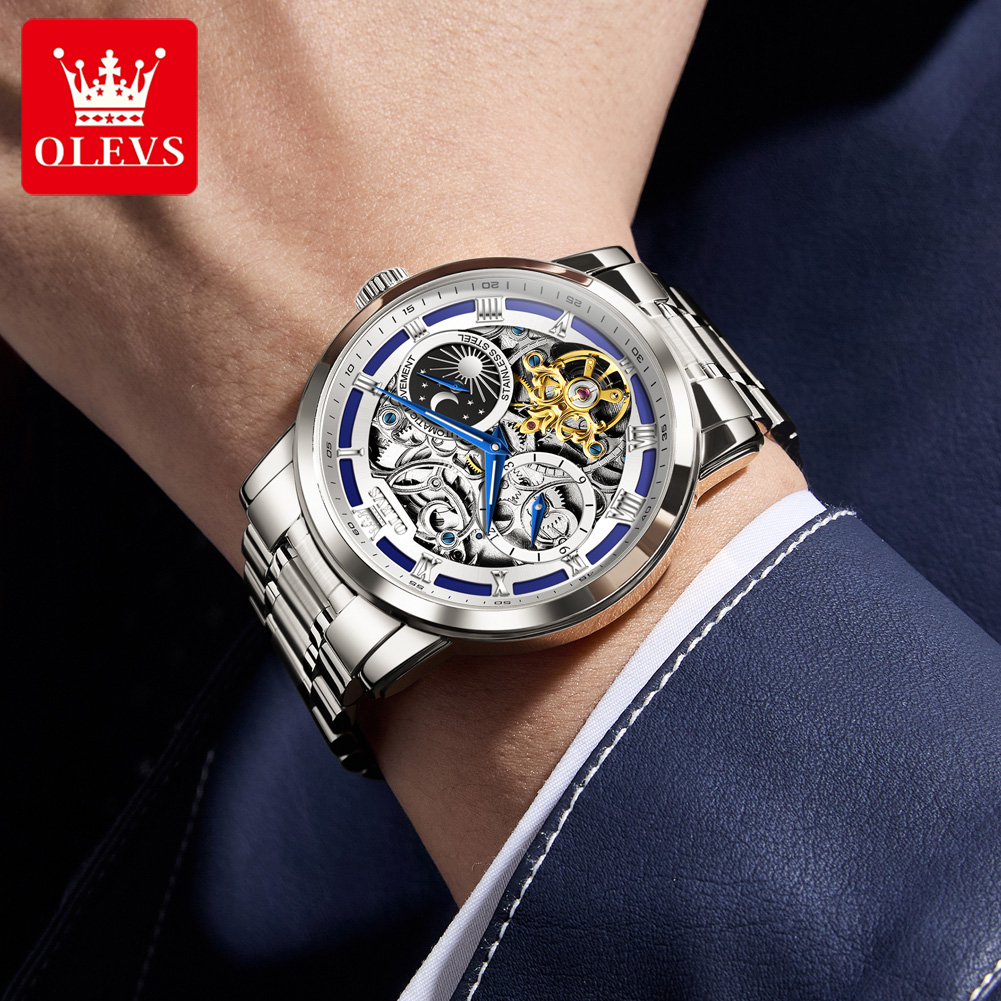 OLEVS 6670 Original Man Watch  - مراجعة Luxury Watch Moon Phase وسعره