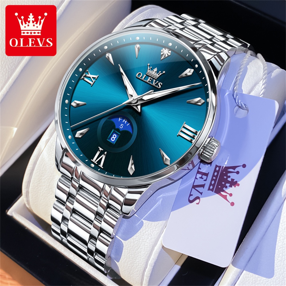 OLEVS Moon Phase men's watches - مراجعة Luxury Watch Moon Phase وسعره