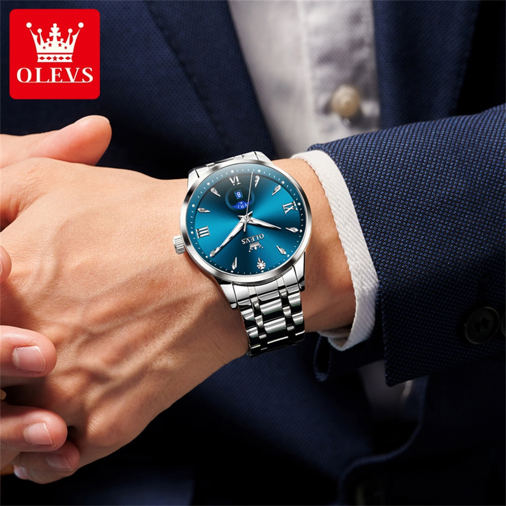 OLEVS Moon Phase men's watches - مراجعة Luxury Watch Moon Phase وسعره