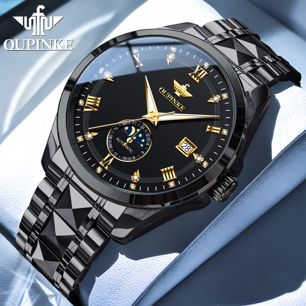 OUPINKE 3265 man watch moon ph - مراجعة Luxury Watch Moon Phase وسعره