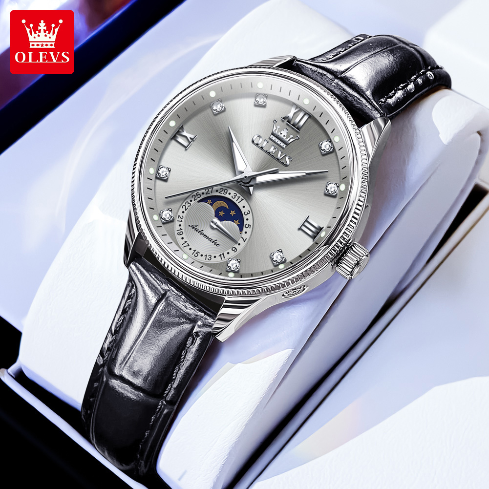 OLEVS Moon Phase Fashion Women - مراجعة Luxury Watch Moon Phase وسعره