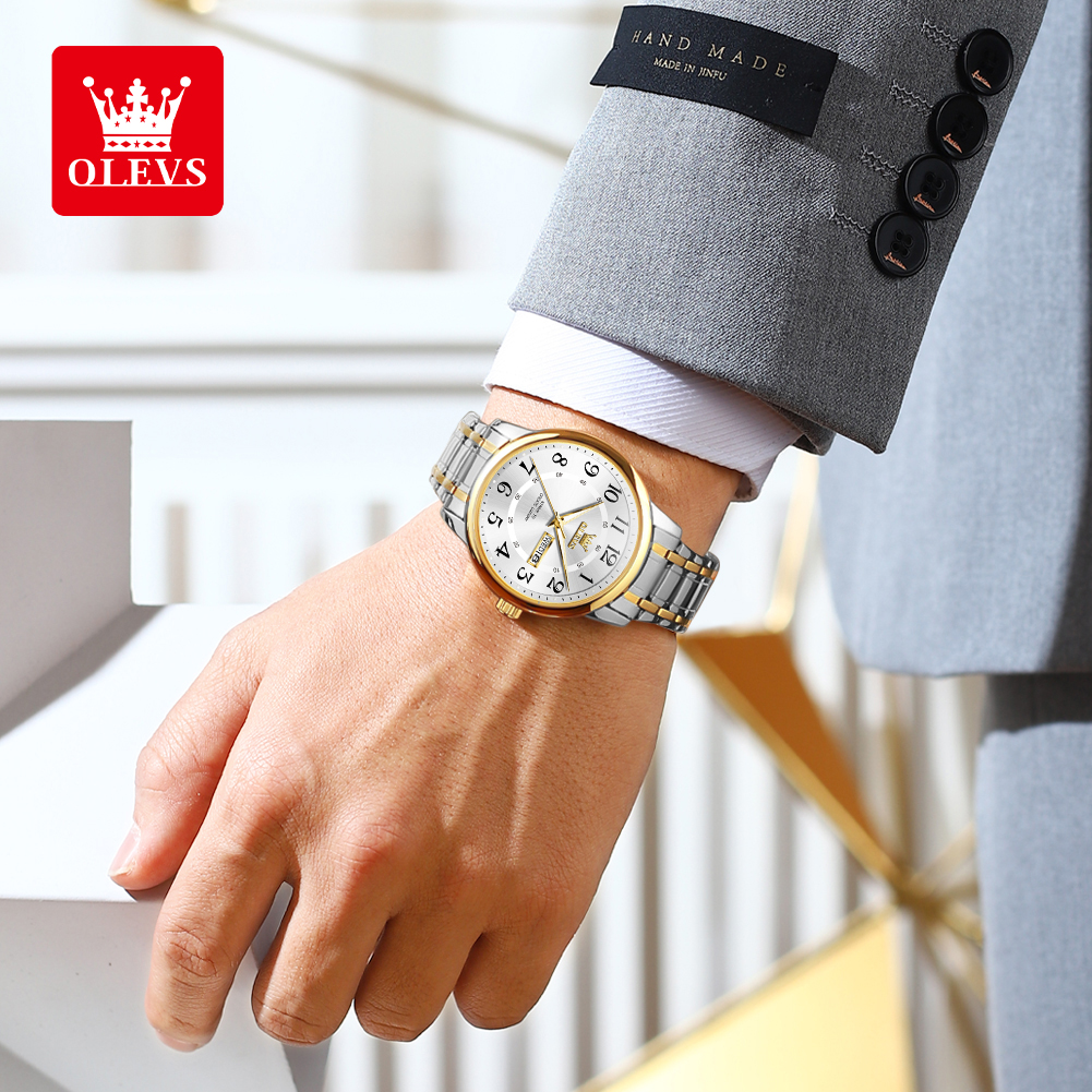 OLEVS Casual fashion men's wat - مراجعة Luxury Watch And Bracelet وسعره