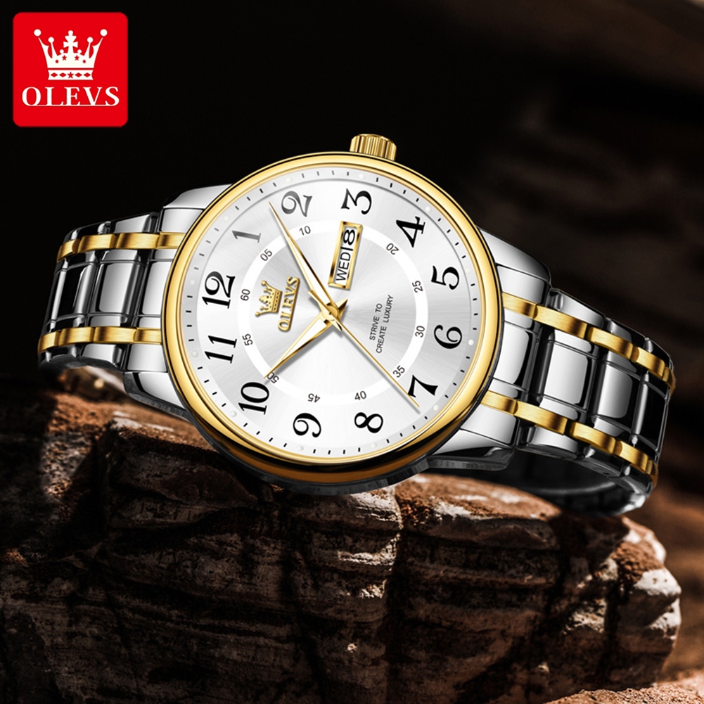 OLEVS Casual fashion men's wat - مراجعة Luxury Watch And Bracelet وسعره