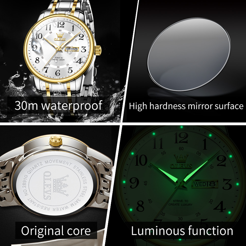 OLEVS Casual fashion men's wat - مراجعة Luxury Watch And Bracelet وسعره
