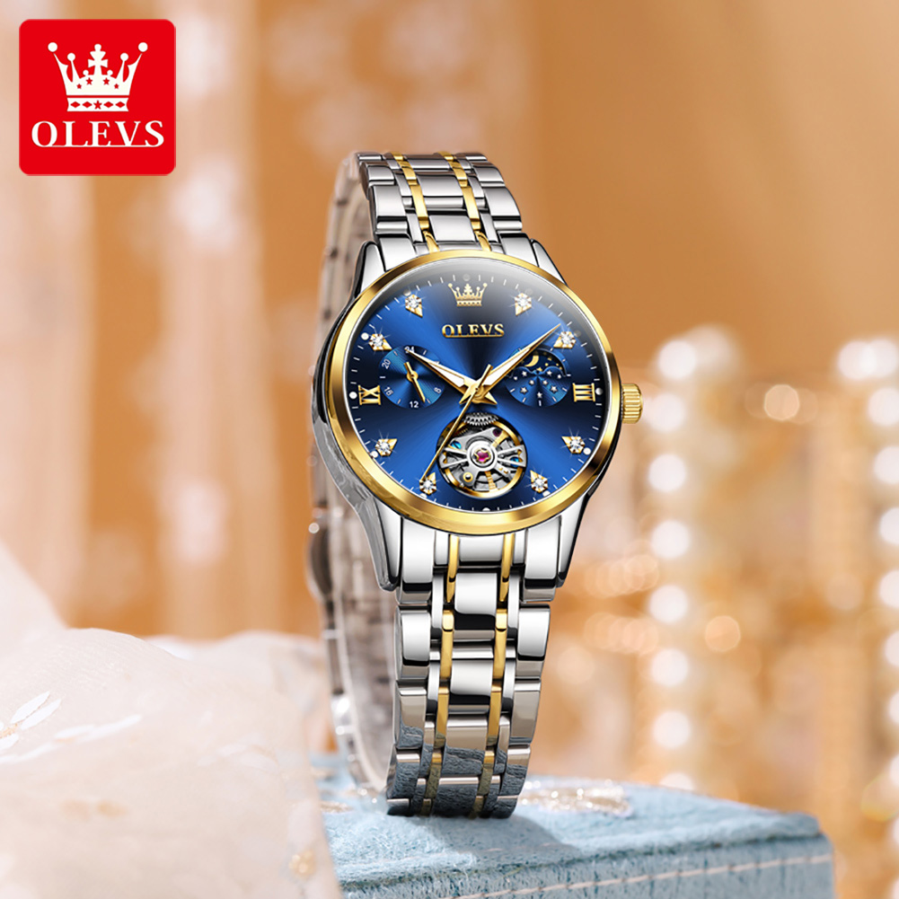 OLEVS Women's Watches Luxury T - مراجعة Luxury Watch Moon Phase وسعره