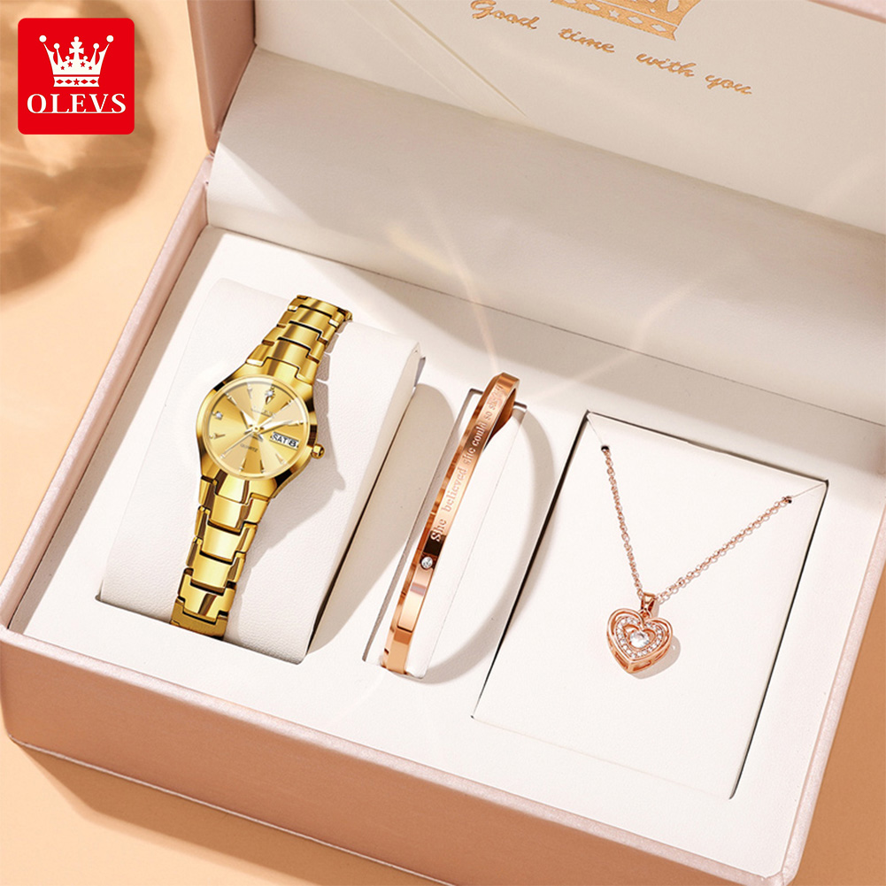 OLEVS Ladies Watch 8697 Luxury - مراجعة Luxury Watch And Bracelet وسعره