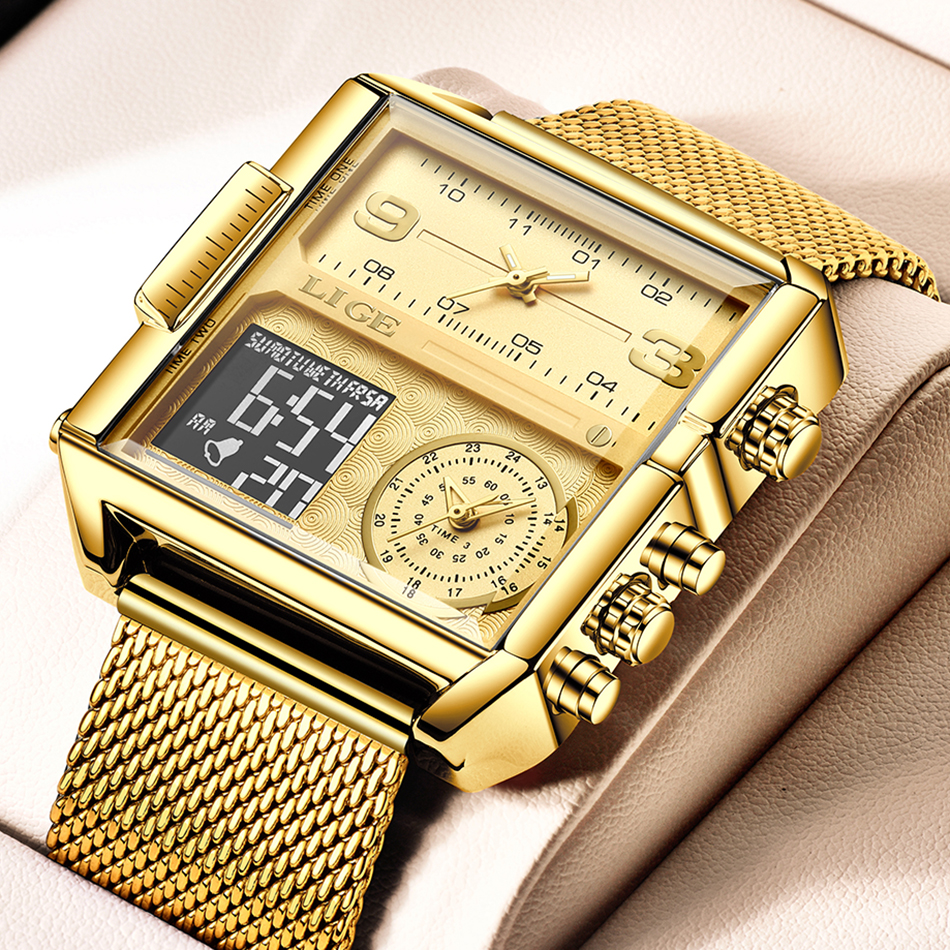LIGE 2026 Fashion Dual Display - مراجعة Luxury Watch Moon Phase وسعره