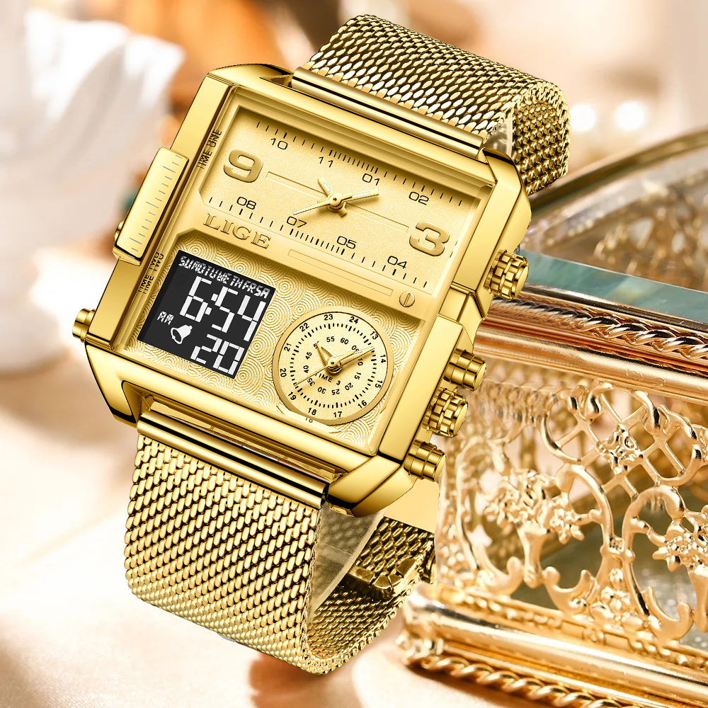 LIGE 2026 Fashion Dual Display - مراجعة Luxury Watch Moon Phase وسعره