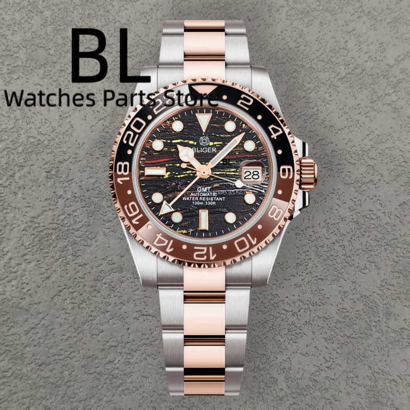 BLIGER 40mm Full Rose GMT NH34 - مراجعة Luxury Watch German وسعره