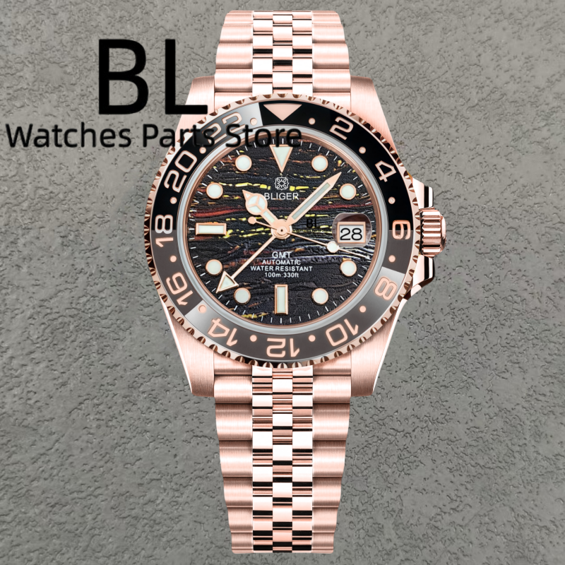 BLIGER 40mm Full Rose GMT NH34 - مراجعة Luxury Watch German وسعره