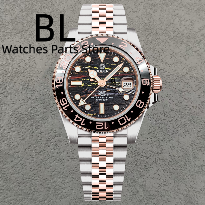 BLIGER 40mm Full Rose GMT NH34 - مراجعة Luxury Watch German وسعره