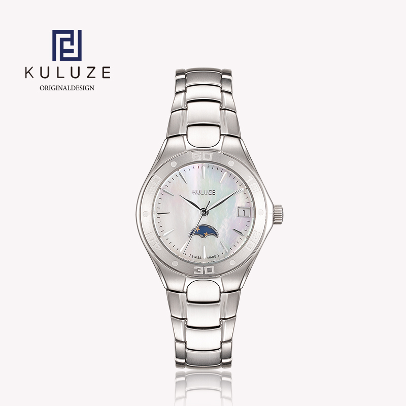 KULUZE Titanium Lady Watch Swi - مراجعة Luxury Watch Moon Phase وسعره