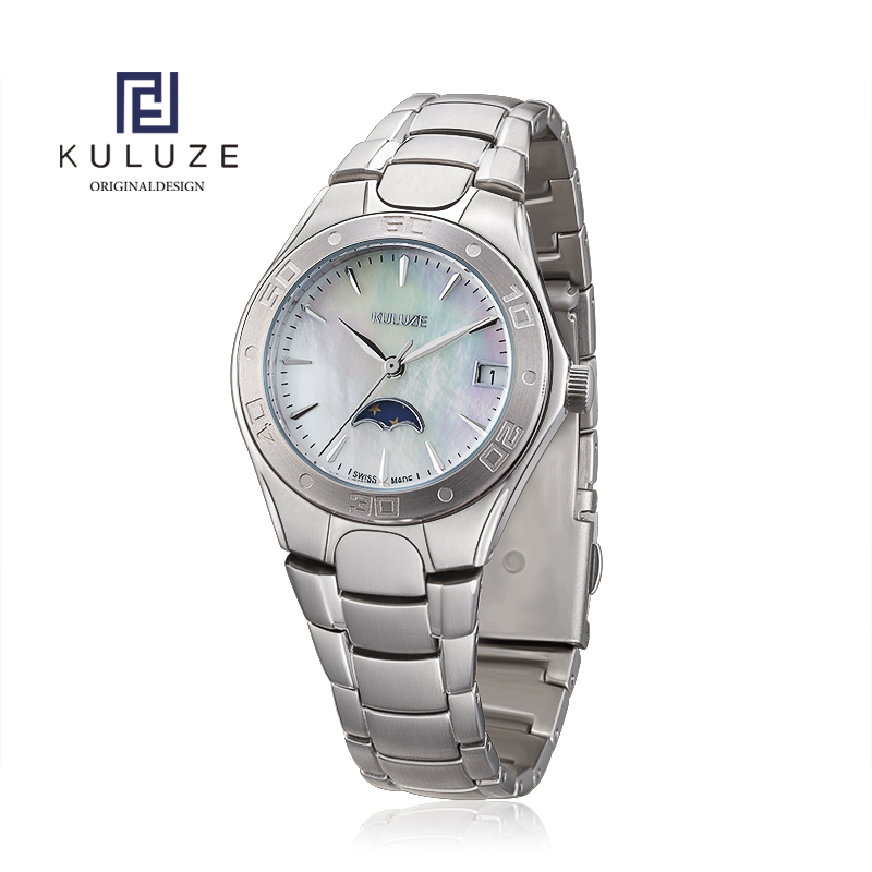 KULUZE Titanium Lady Watch Swi - مراجعة Luxury Watch Moon Phase وسعره